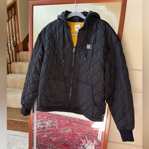 Vans Black Quilted Jacket with Hood
